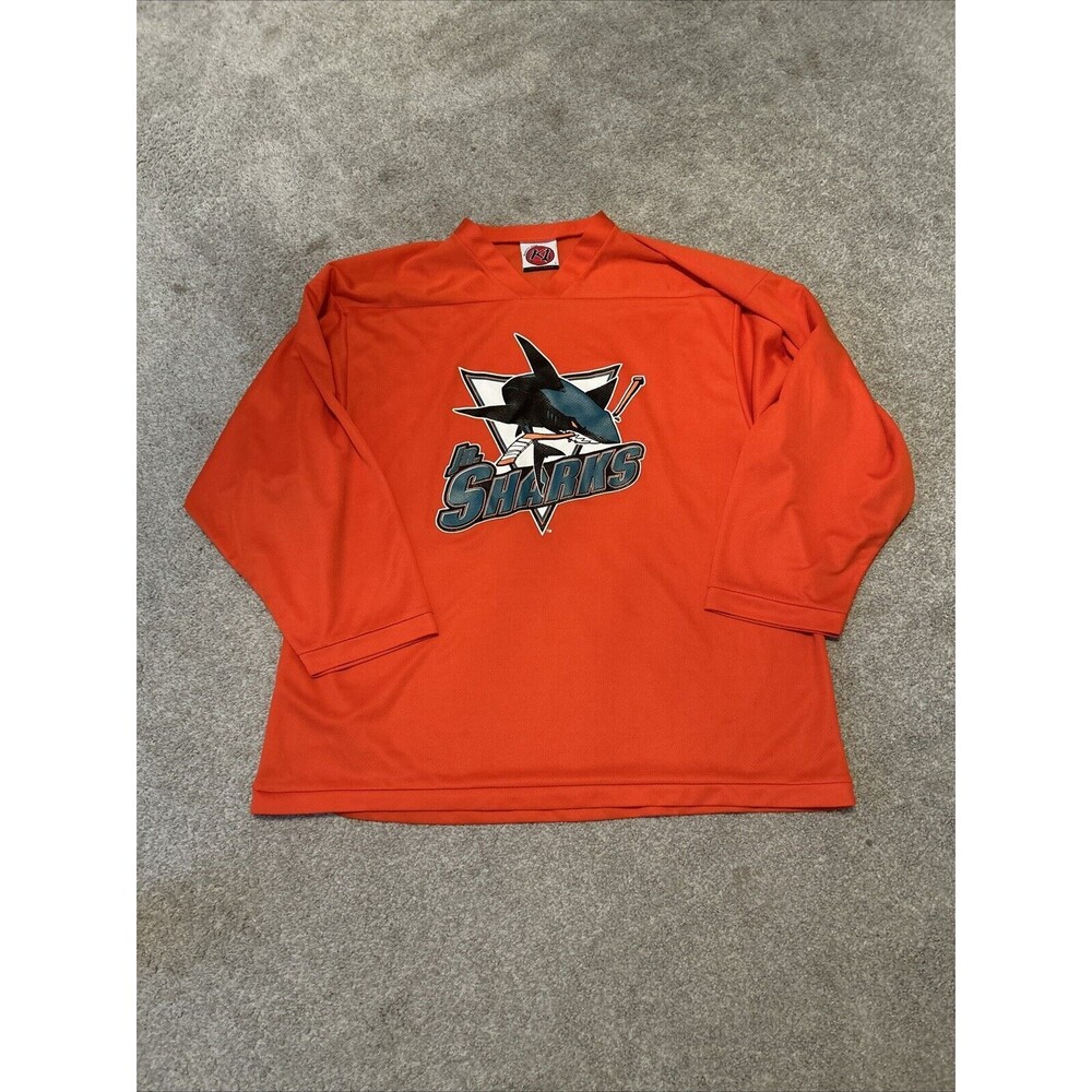 Jr. San Jose Sharks Jr Minor League Hockey Jersey Mens Large‎ Orange